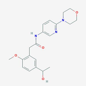 molecular formula C20H25N3O4 B7494029 2-[5-(1-hydroxyethyl)-2-methoxyphenyl]-N-(6-morpholin-4-ylpyridin-3-yl)acetamide 