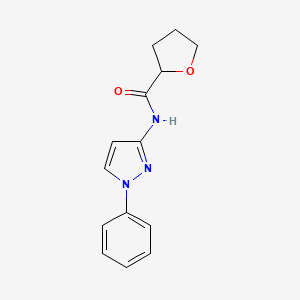 molecular formula C14H15N3O2 B7494051 N-(1-phenylpyrazol-3-yl)oxolane-2-carboxamide 