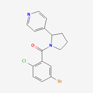 molecular formula C16H14BrClN2O B7494060 (5-Bromo-2-chlorophenyl)-(2-pyridin-4-ylpyrrolidin-1-yl)methanone 