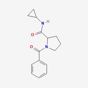 molecular formula C15H18N2O2 B7494101 1-benzoyl-N-cyclopropylpyrrolidine-2-carboxamide 