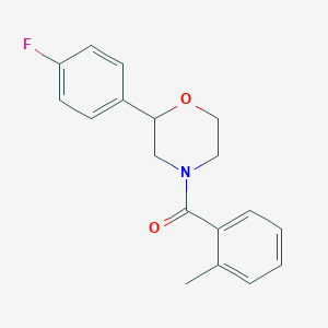 molecular formula C18H18FNO2 B7494113 [2-(4-Fluorophenyl)morpholin-4-yl]-(2-methylphenyl)methanone 
