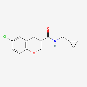 molecular formula C14H16ClNO2 B7494126 6-chloro-N-(cyclopropylmethyl)-3,4-dihydro-2H-chromene-3-carboxamide 