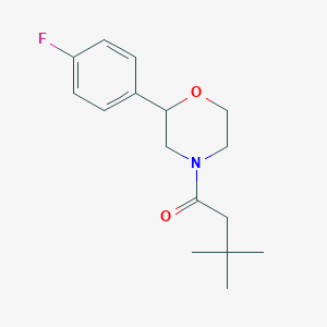 molecular formula C16H22FNO2 B7494216 1-[2-(4-Fluorophenyl)morpholin-4-yl]-3,3-dimethylbutan-1-one 