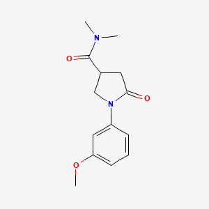 molecular formula C14H18N2O3 B7494242 1-(3-methoxyphenyl)-N~3~,N~3~-dimethyl-5-oxo-3-pyrrolidinecarboxamide 