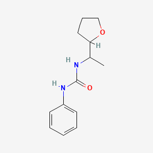 molecular formula C13H18N2O2 B7494317 1-[1-(Oxolan-2-yl)ethyl]-3-phenylurea 