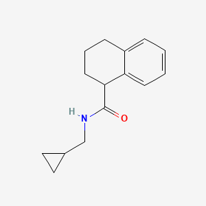 molecular formula C15H19NO B7494388 N-(cyclopropylmethyl)-1,2,3,4-tetrahydronaphthalene-1-carboxamide 
