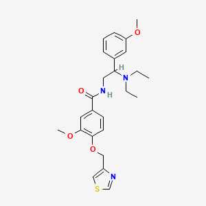 molecular formula C25H31N3O4S B7494453 N-[2-(diethylamino)-2-(3-methoxyphenyl)ethyl]-3-methoxy-4-(1,3-thiazol-4-ylmethoxy)benzamide 