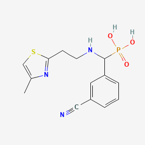 molecular formula C14H16N3O3PS B7494454 [(3-Cyanophenyl)-[2-(4-methyl-1,3-thiazol-2-yl)ethylamino]methyl]phosphonic acid 