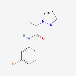 molecular formula C12H12BrN3O B7494459 N-(3-bromophenyl)-2-pyrazol-1-ylpropanamide 