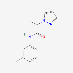 molecular formula C13H15N3O B7494463 N-(3-methylphenyl)-2-pyrazol-1-ylpropanamide 