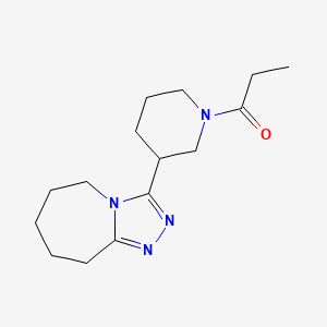 molecular formula C15H24N4O B7494467 1-[3-(6,7,8,9-tetrahydro-5H-[1,2,4]triazolo[4,3-a]azepin-3-yl)piperidin-1-yl]propan-1-one 