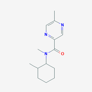 molecular formula C14H21N3O B7494490 N,5-dimethyl-N-(2-methylcyclohexyl)pyrazine-2-carboxamide 