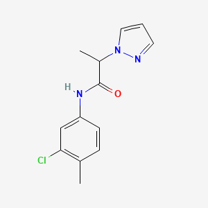 N-(3-chloro-4-methylphenyl)-2-pyrazol-1-ylpropanamide