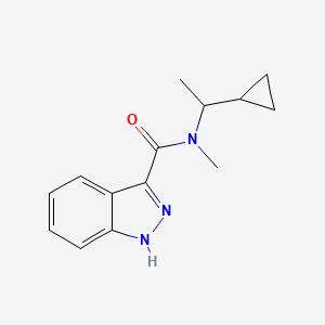 molecular formula C14H17N3O B7494513 N-(1-cyclopropylethyl)-N-methyl-1H-indazole-3-carboxamide 