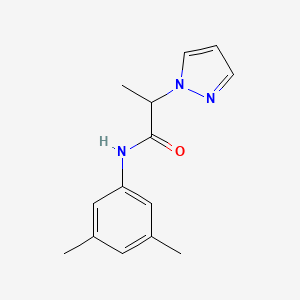 molecular formula C14H17N3O B7494522 N-(3,5-dimethylphenyl)-2-pyrazol-1-ylpropanamide 