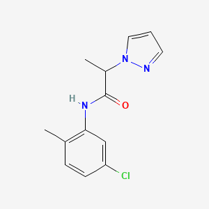 molecular formula C13H14ClN3O B7494530 N-(5-chloro-2-methylphenyl)-2-pyrazol-1-ylpropanamide 