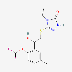 3-[2-[2-(difluoromethoxy)-5-methylphenyl]-2-hydroxyethyl]sulfanyl-4-ethyl-1H-1,2,4-triazol-5-one