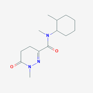 molecular formula C14H23N3O2 B7494550 N,1-dimethyl-N-(2-methylcyclohexyl)-6-oxo-4,5-dihydropyridazine-3-carboxamide 