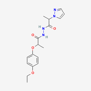 molecular formula C17H22N4O4 B7494572 N'-[2-(4-ethoxyphenoxy)propanoyl]-2-pyrazol-1-ylpropanehydrazide 