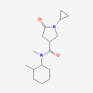 molecular formula C16H26N2O2 B7494612 1-cyclopropyl-N-methyl-N-(2-methylcyclohexyl)-5-oxopyrrolidine-3-carboxamide 