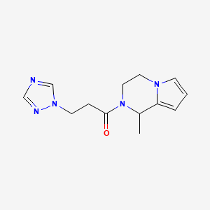 molecular formula C13H17N5O B7494671 1-(1-methyl-3,4-dihydro-1H-pyrrolo[1,2-a]pyrazin-2-yl)-3-(1,2,4-triazol-1-yl)propan-1-one 