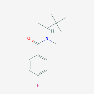 molecular formula C14H20FNO B7494687 N-(3,3-dimethylbutan-2-yl)-4-fluoro-N-methylbenzamide 