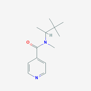 molecular formula C13H20N2O B7494694 N-(3,3-dimethylbutan-2-yl)-N-methylpyridine-4-carboxamide 