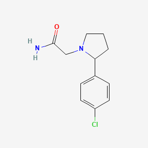 molecular formula C12H15ClN2O B7494713 2-[2-(4-Chlorophenyl)pyrrolidin-1-yl]acetamide 