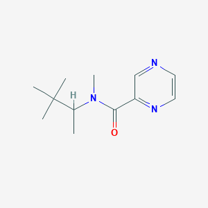 molecular formula C12H19N3O B7494751 N-(3,3-dimethylbutan-2-yl)-N-methylpyrazine-2-carboxamide 