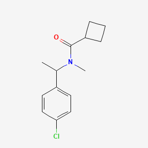 molecular formula C14H18ClNO B7494771 N-[1-(4-chlorophenyl)ethyl]-N-methylcyclobutanecarboxamide 