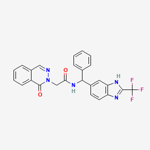 2-(1-oxophthalazin-2-yl)-N-[phenyl-[2-(trifluoromethyl)-3H-benzimidazol-5-yl]methyl]acetamide