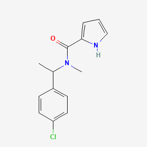 molecular formula C14H15ClN2O B7494817 N-[1-(4-chlorophenyl)ethyl]-N-methyl-1H-pyrrole-2-carboxamide 