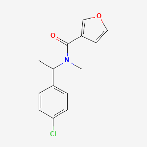 molecular formula C14H14ClNO2 B7494826 N-[1-(4-chlorophenyl)ethyl]-N-methylfuran-3-carboxamide 