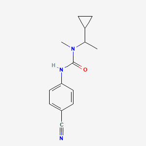 molecular formula C14H17N3O B7494833 3-(4-Cyanophenyl)-1-(1-cyclopropylethyl)-1-methylurea 