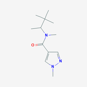molecular formula C12H21N3O B7494894 N-(3,3-dimethylbutan-2-yl)-N,1-dimethylpyrazole-4-carboxamide 