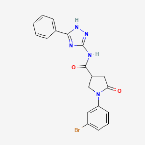 1-(3-bromophenyl)-5-oxo-N-(5-phenyl-1H-1,2,4-triazol-3-yl)pyrrolidine-3-carboxamide