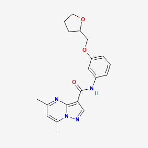 5,7-dimethyl-N-[3-(oxolan-2-ylmethoxy)phenyl]pyrazolo[1,5-a]pyrimidine-3-carboxamide