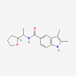 molecular formula C17H22N2O2 B7494959 2,3-dimethyl-N-[1-(oxolan-2-yl)ethyl]-1H-indole-5-carboxamide 