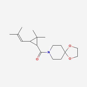molecular formula C17H27NO3 B7494968 [2,2-Dimethyl-3-(2-methylprop-1-enyl)cyclopropyl]-(1,4-dioxa-8-azaspiro[4.5]decan-8-yl)methanone 