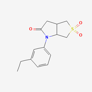 molecular formula C14H17NO3S B7494979 1-(3-ethylphenyl)-5,5-dioxo-3a,4,6,6a-tetrahydro-3H-thieno[3,4-b]pyrrol-2-one 