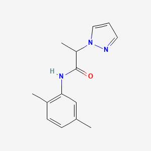 molecular formula C14H17N3O B7494989 N-(2,5-dimethylphenyl)-2-pyrazol-1-ylpropanamide 