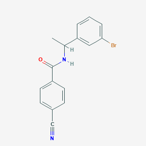 molecular formula C16H13BrN2O B7494996 N-[1-(3-bromophenyl)ethyl]-4-cyanobenzamide 