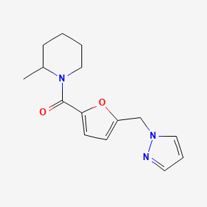 (2-Methylpiperidin-1-yl)-[5-(pyrazol-1-ylmethyl)furan-2-yl]methanone