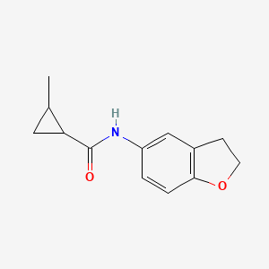 molecular formula C13H15NO2 B7495028 N-(2,3-dihydro-1-benzofuran-5-yl)-2-methylcyclopropane-1-carboxamide 