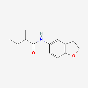molecular formula C13H17NO2 B7495046 N-(2,3-dihydro-1-benzofuran-5-yl)-2-methylbutanamide 