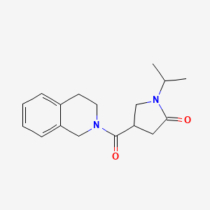 molecular formula C17H22N2O2 B7495071 4-(3,4-dihydro-1H-isoquinoline-2-carbonyl)-1-propan-2-ylpyrrolidin-2-one 