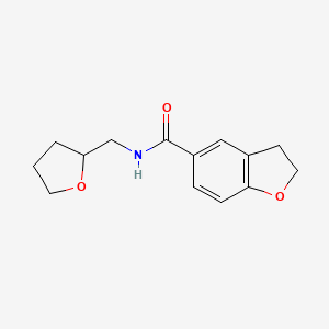 molecular formula C14H17NO3 B7495093 N-(oxolan-2-ylmethyl)-2,3-dihydro-1-benzofuran-5-carboxamide 
