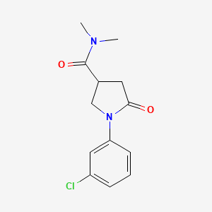 molecular formula C13H15ClN2O2 B7495105 1-(3-chlorophenyl)-N,N-dimethyl-5-oxopyrrolidine-3-carboxamide 