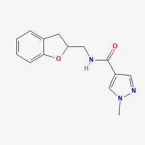 molecular formula C14H15N3O2 B7495107 N-(2,3-dihydro-1-benzofuran-2-ylmethyl)-1-methylpyrazole-4-carboxamide 