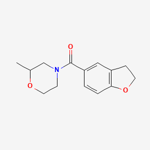 molecular formula C14H17NO3 B7495111 2,3-Dihydro-1-benzofuran-5-yl-(2-methylmorpholin-4-yl)methanone 